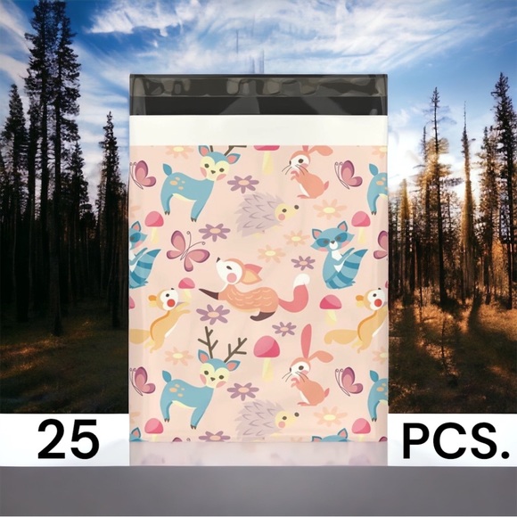 25 10X13 Poly Mailers Woodland Critters, Shipping Envelopes PRICE IS FIRM Fall - Picture 4 of 6